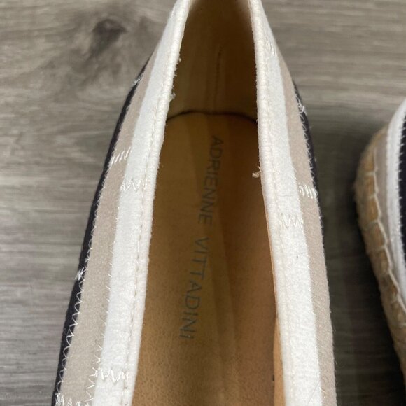 Adrienne Vittadini Women's Size 7.5M Black/Tan/White Stripe Slip on Casual Flats - Picture 5 of 12